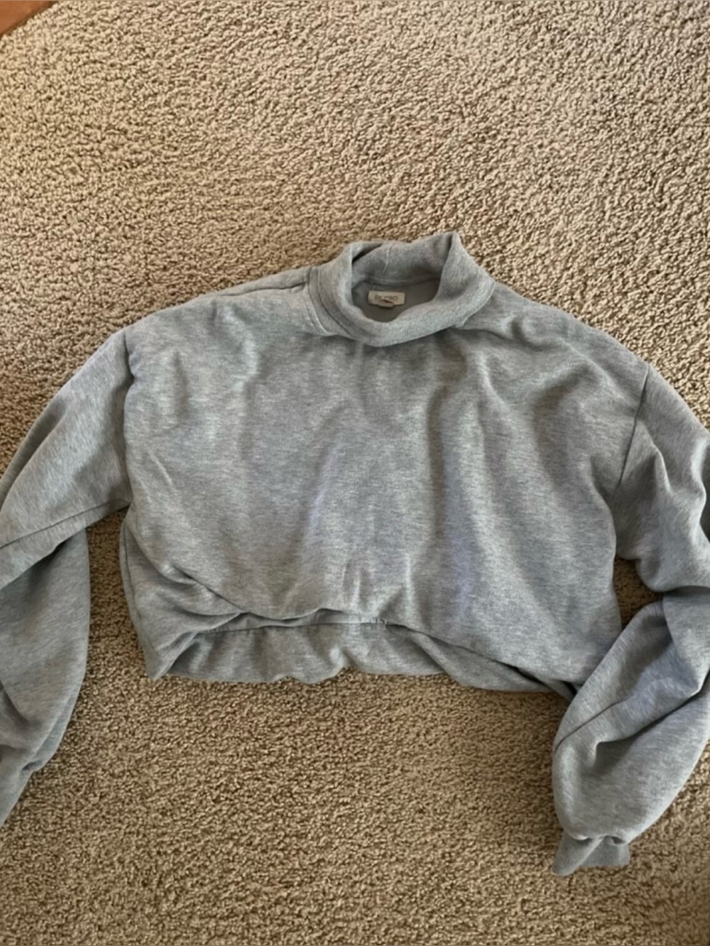 Anthropologie Gray Cropped bubble Sweatshirt small